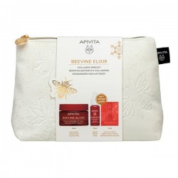 Apivita Promo Beevine Elixir με Αντιρυτιδική Κρέμα Πλούσιας Υφής για Σύσφιξη & Lifting, 50ml & Δώρο Ορός Σύσφιξης, 10ml, Κρέμα για Μάτια & Χείλη, 1.5ml & Νεσεσέρ, 1τεμ, 1σετ